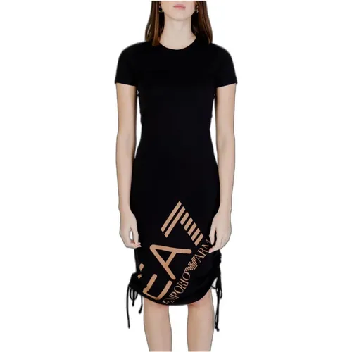 Printed Short Sleeve Dress , female, Sizes: XS, M, S - Emporio Armani EA7 - Modalova