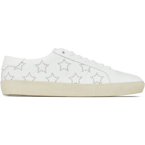 Leather Low-Top Sneakers with Studs , male, Sizes: 6 1/2 UK, 7 1/2 UK, 6 UK, 7 UK, 8 1/2 UK - Saint Laurent - Modalova