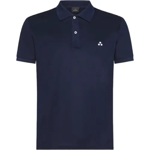 Blaues Herren Polo Shirt mit Logo am Kragen , Herren, Größe: L - Peuterey - Modalova