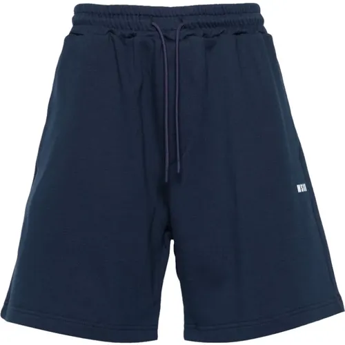 Printed Jersey Shorts , male, Sizes: S, L, M - Msgm - Modalova