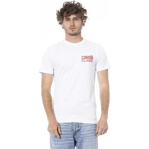 Logo-Print Kurzarm T-Shirt , Herren, Größe: XL - Cavalli Class - Modalova