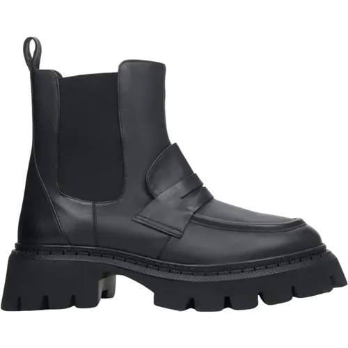 Damen Schwarze Leder Chelsea Stiefel Er00114048 , Damen, Größe: 37 EU - Estro - Modalova