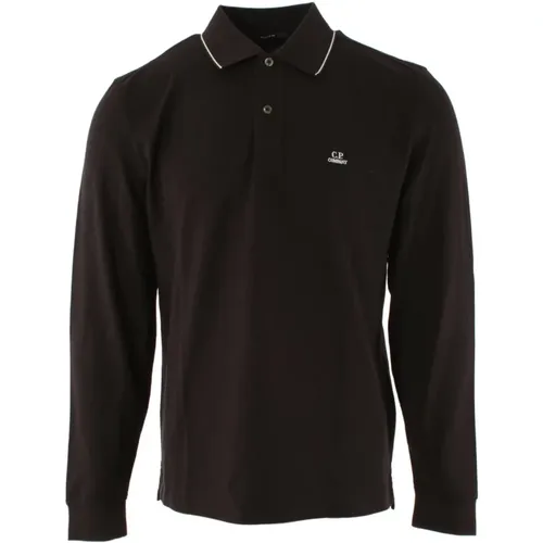 Herren Schwarzes Stretch-Piquet-Polo , Herren, Größe: XL - C.P. Company - Modalova