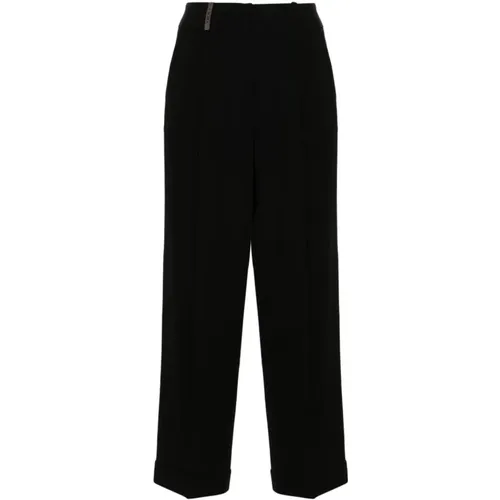 Schwarze Hose Damenmode Aw24 - PESERICO - Modalova