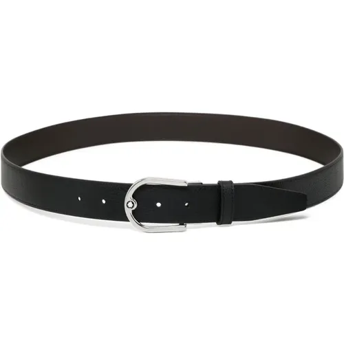 Reversible Leather Belt Brown , male, Sizes: ONE SIZE - Montblanc - Modalova