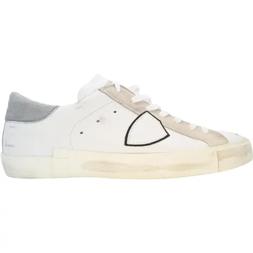 Low Top Sneakers Mixage Pop Blanc Denim , Herren, Größe: 41 EU - Philippe Model - Modalova