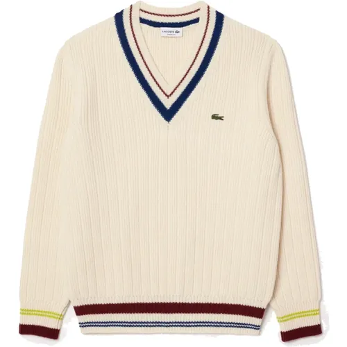 Woll-Tennis-Pullover Weiß , Herren, Größe: M - Lacoste - Modalova