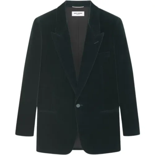 Velvet Cotton Blazer , male, Sizes: L - Saint Laurent - Modalova