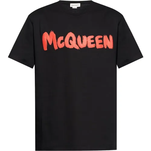 Logo Print Crew Neck T-shirt , male, Sizes: M, XL, S, L - alexander mcqueen - Modalova