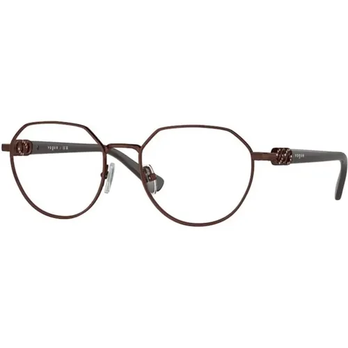 Copper Frame Stylish Glasses , unisex, Sizes: 53 MM - Vogue - Modalova