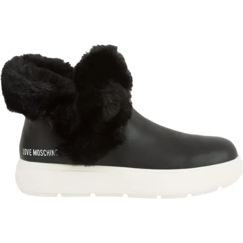 Schwarzer Sneaker , Damen, Größe: 38 EU - Love Moschino - Modalova