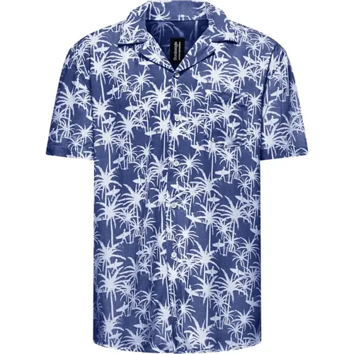 Palm Print Bowling Collar Shirt , male, Sizes: 2XL, M, XL, S, L - BomBoogie - Modalova