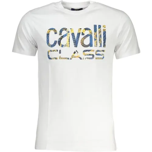 Kurzarm-T-Shirt mit Logo-Print , Herren, Größe: 2XL - Cavalli Class - Modalova