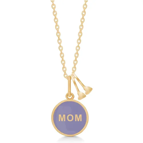 Mama Lavendel Herz Halskette 14K Gold , Damen, Größe: M - Frk. Lisberg - Modalova
