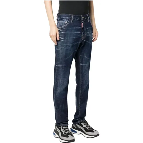 Slim-Cut Stretch-Cotton Jeans, Size 54, , male, Sizes: 2XL - Dsquared2 - Modalova