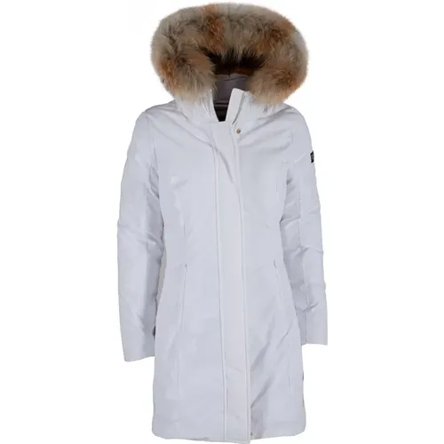 Elegant Down Jacket with Fur Hood , female, Sizes: XL, L, M, 2XL - YES ZEE - Modalova