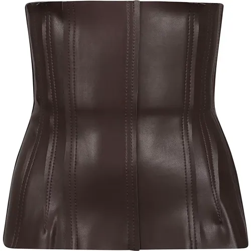Vegan Leather Corset Top , female, Sizes: L, M - Norma Kamali - Modalova