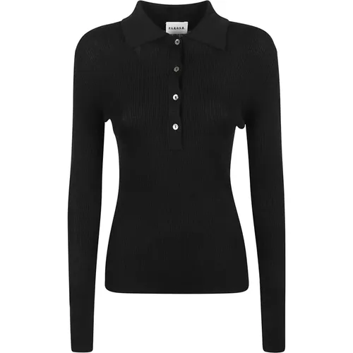 Wool Slim-Fit Polo Sweatshirt , female, Sizes: S, XS, M, L - P.a.r.o.s.h. - Modalova