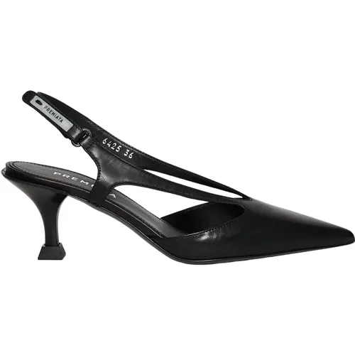 Elegante schwarze Leder-Slingback-Sandalen , Damen, Größe: 39 EU - Premiata - Modalova