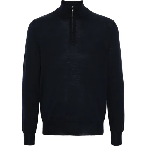 Luxurious Merino Wool Half-Zip Knitwear , male, Sizes: XL, 2XL, M - Canali - Modalova