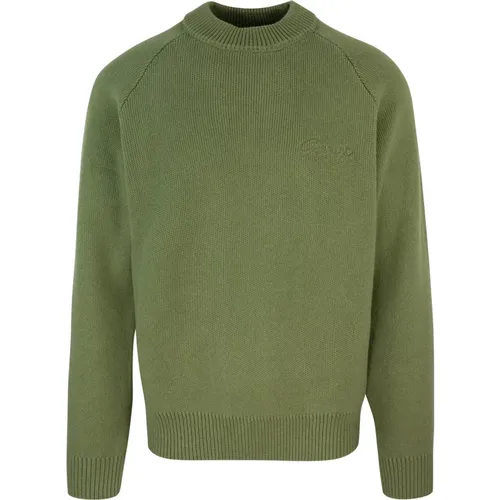 Grüner Pullover Raglan Stil 100% Baumwolle , Herren, Größe: M - GARMENT WORKSHOP - Modalova