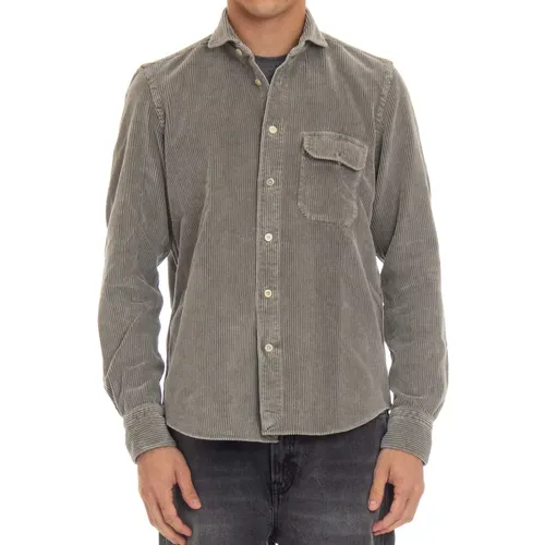 Grey Corduroy Overshirt Shirt , male, Sizes: L - Finamore - Modalova