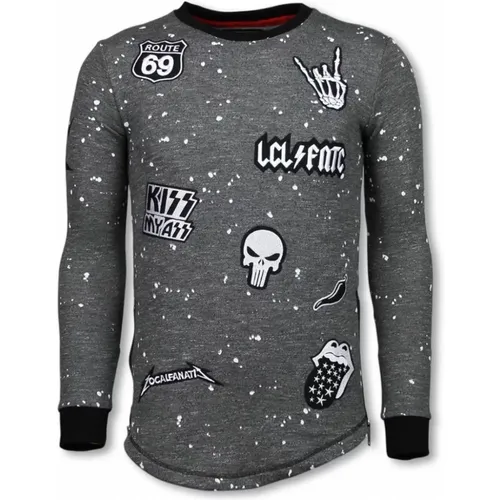Longfit Patches Rockstar - Men Sweater - Lf-103/2A , male, Sizes: XL, S, 2XL, M - Local Fanatic - Modalova