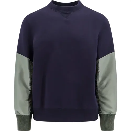 Baumwoll-Sweatshirt mit Nylon-Einsätzen - Sacai - Modalova