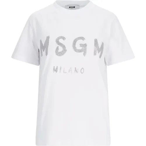 Weiße T-Shirts und Polos , Damen, Größe: L - Msgm - Modalova