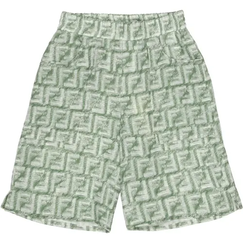 Grüne Monogramm Leinen Kinderhose - Fendi - Modalova