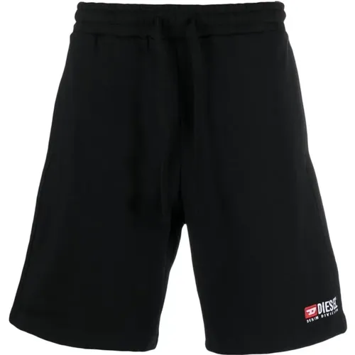 Sportliche Schwarze Crown-Div Bestickte Shorts - Diesel - Modalova