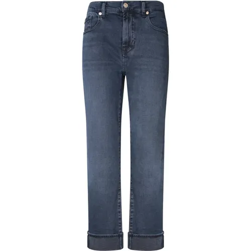 Blaue Denim Jeans für Frauen , Damen, Größe: W28 - 7 For All Mankind - Modalova