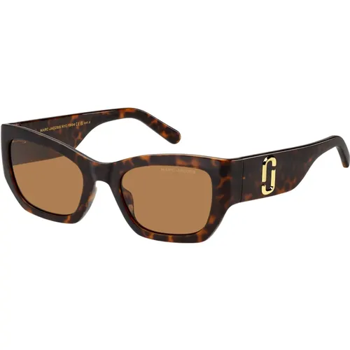 Stylische Sonnenbrille in Havana/Braun , Damen, Größe: 53 MM - Marc Jacobs - Modalova