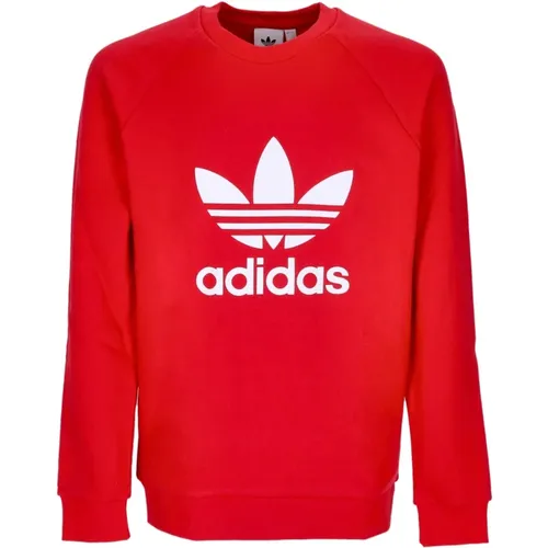 Klassischer Trefoil Crewneck Sweatshirt Leicht , Herren, Größe: M - Adidas - Modalova