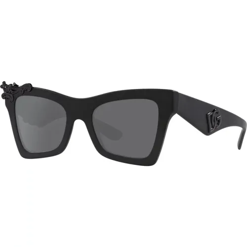 Matte Schwarze Sonnenbrille , Damen, Größe: 51 MM - Dolce & Gabbana - Modalova
