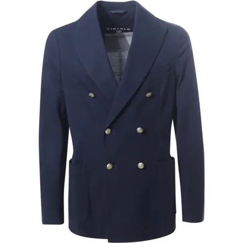 Blaue Jacken mit 6 Knöpfen , Herren, Größe: 3XL - Circolo 1901 - Modalova