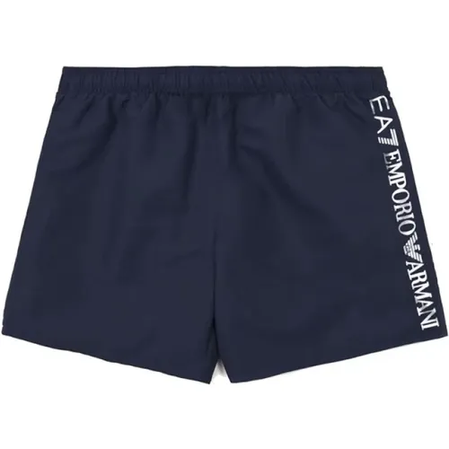 Mens Dark Logo Swim Shorts , male, Sizes: L, M, S - Emporio Armani - Modalova