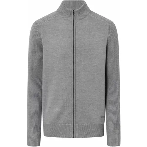 Graue Herren Strickjacke mit Reißverschluss , Herren, Größe: 2XL - Joop! - Modalova