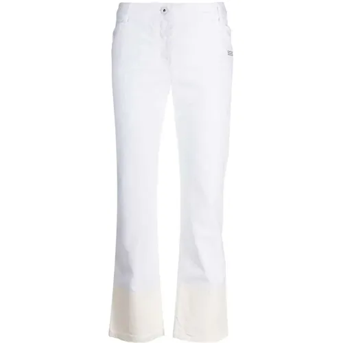 Jeans mit Kontrastsaum und mittlerer Bundhöhe Off - Off White - Modalova