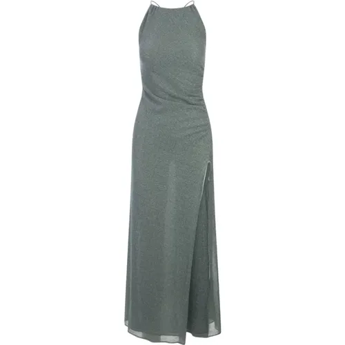Grünes Lumiere Ärmelloses Kleid mit Seitenschlitz - Oseree - Modalova