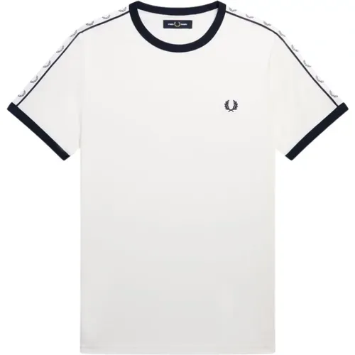 S Inspired Ringer T-Shirt with Laurel Crown Tape , male, Sizes: 2XL, S, XL, 3XL, L - Fred Perry - Modalova
