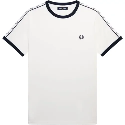 S Inspired Ringer T-Shirt with Laurel Crown Tape , male, Sizes: 2XL, S, XL, L - Fred Perry - Modalova