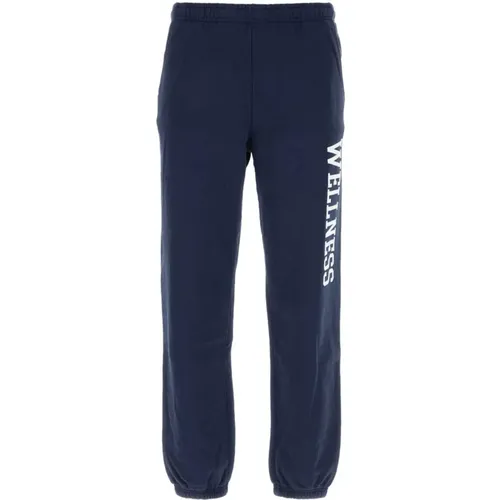 Blaue Baumwoll-Jogger - Stilvoll und bequem , Herren, Größe: M - Sporty & Rich - Modalova