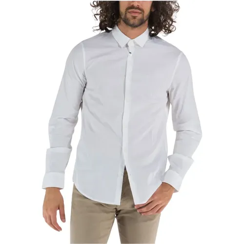 Slim-Fit Popeline Casual Shirt , male, Sizes: XL, 2XL - Armani Exchange - Modalova
