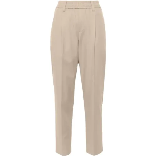 Stretch Cotton Drill Trousers , female, Sizes: 2XS - BRUNELLO CUCINELLI - Modalova