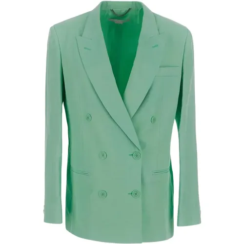 Oversized Double-Breasted Jacket with Zip Closure , female, Sizes: 2XS - Stella Mccartney - Modalova