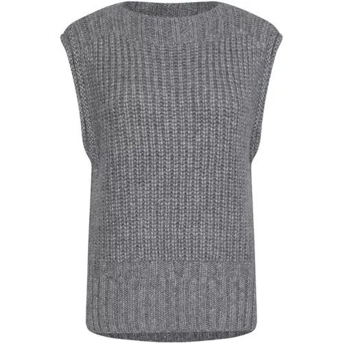 Weiche Strickweste Grey Melange , Damen, Größe: 2XL - Saint Tropez - Modalova