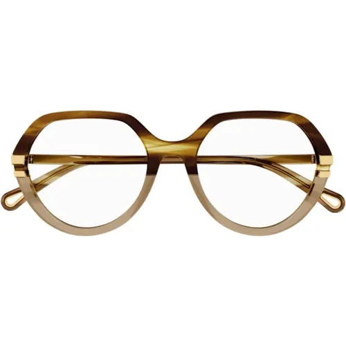 Round Frame Eyeglasses with Thin Acetate Renew Construction , unisex, Sizes: ONE SIZE - Chloé - Modalova