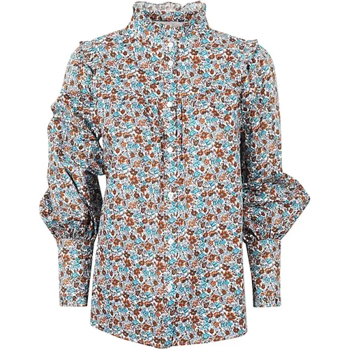 Bluse mit Muster aus reiner Baumwolle , Damen, Größe: 3XS - Max Mara Weekend - Modalova