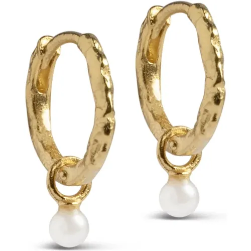 Elegante Perlen Hoop Ohrringe , Damen, Größe: ONE Size - Enamel Copenhagen - Modalova